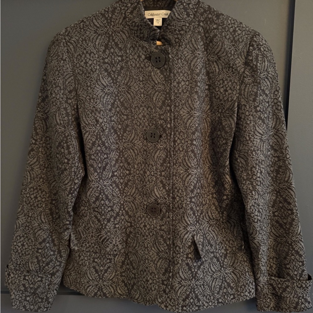Coldwater Creek Gray Patterned Women's Jacket